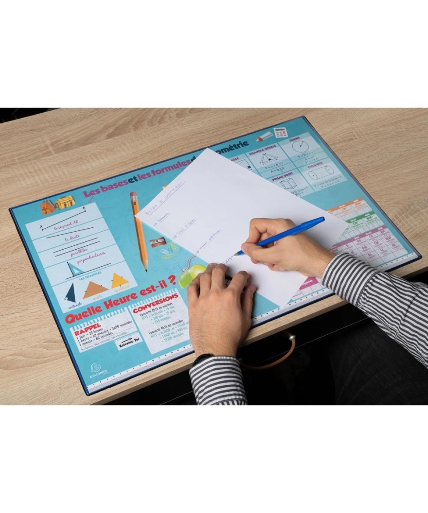 Sous-main rigide PVC 37,5x57,5cm Maths
