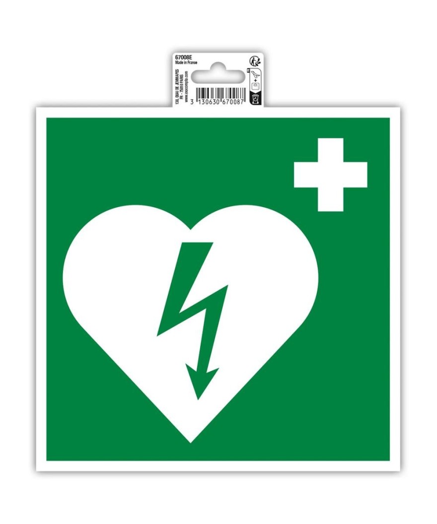 Panneau adhésif défibrillateur 20cm