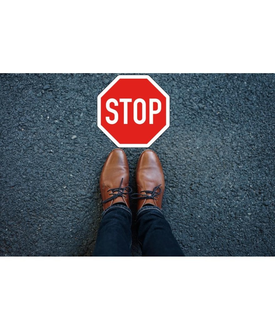 Panneau adhésif stop 30cm