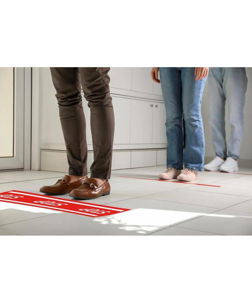 Panneau adhésif bande stop 100cm
