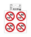 Panneau No pub PVC 10x10cm (x4)