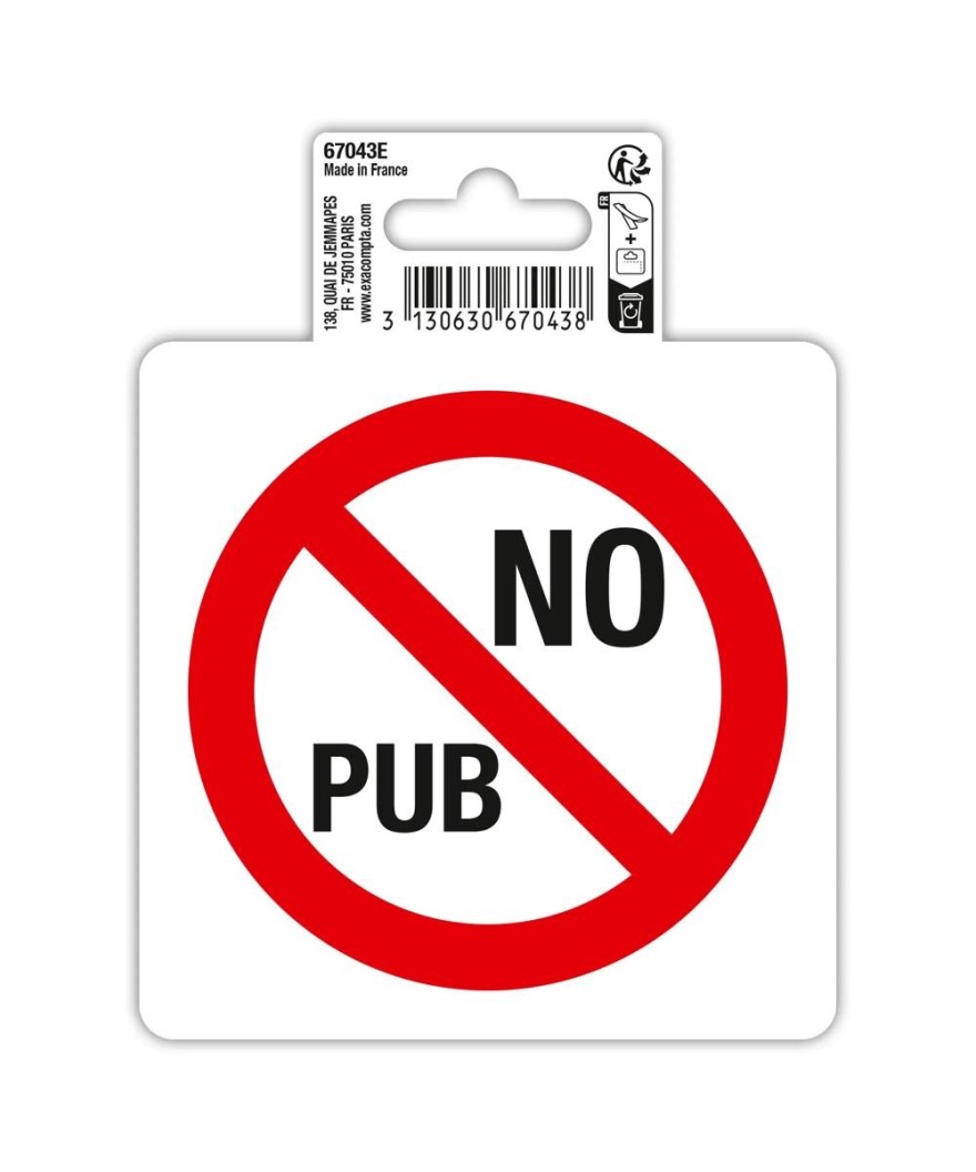 Panneau No pub PVC 10x10cm