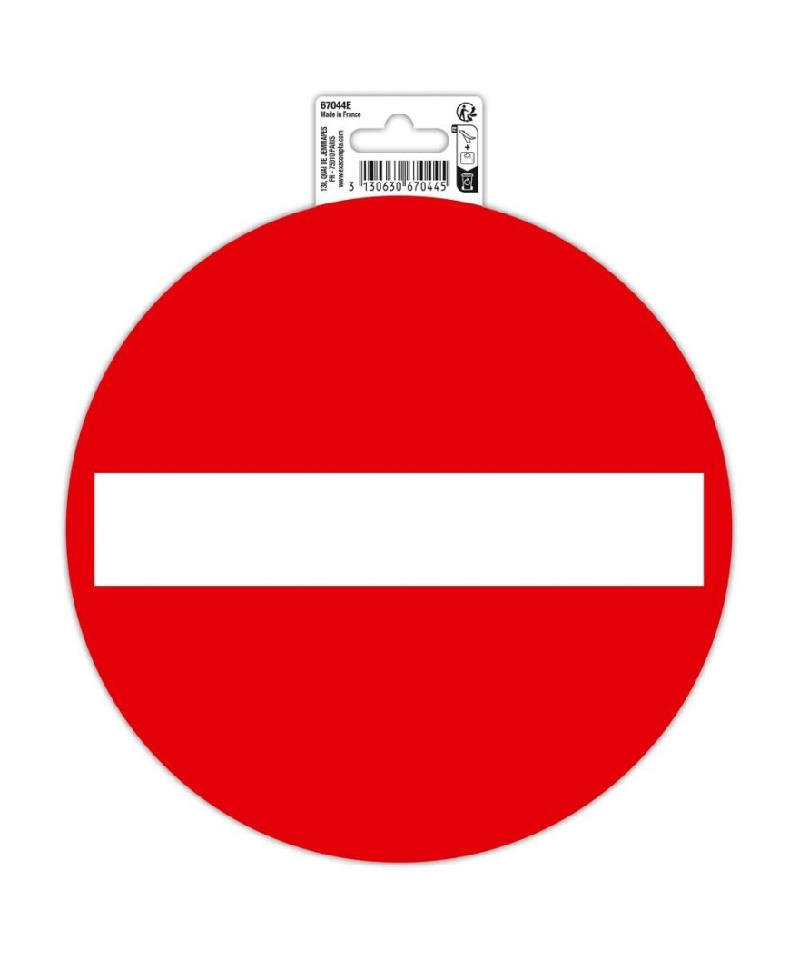 Panneau Sens interdit PVC 20 cm