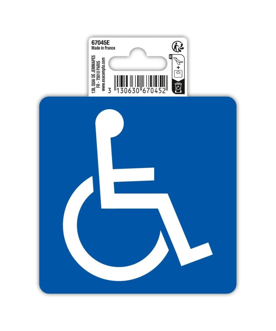 Panneau Reservé handicapés PVC 10x10cm