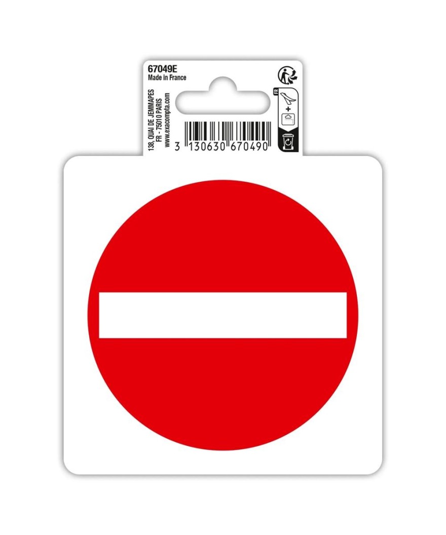Panneau Sens interdit PVC 10x10cm