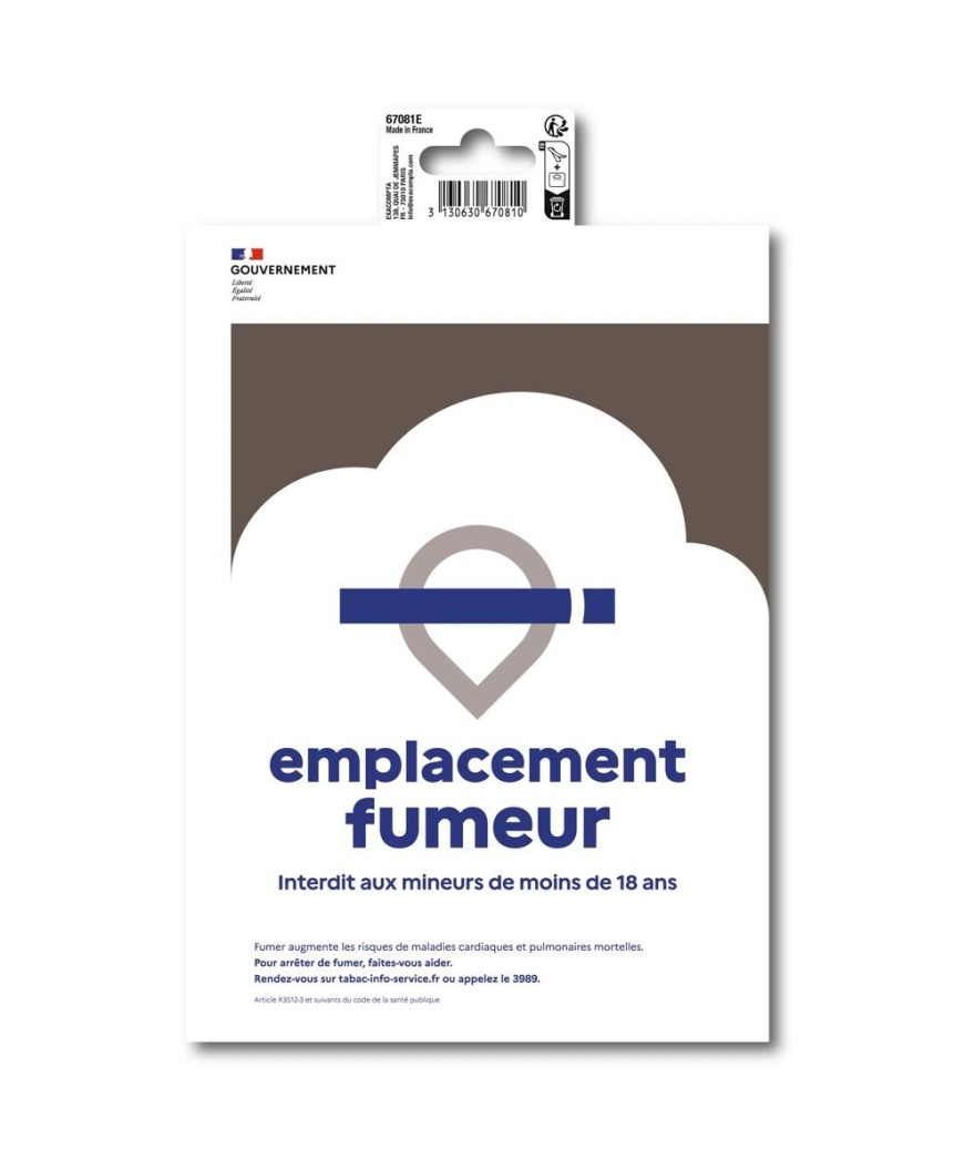 Panneau adhésif PVC Espace fumeur A5 FR