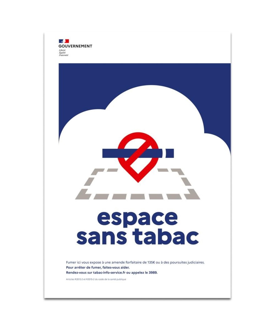 Panneau Espace sans tabac - abords A4 FR