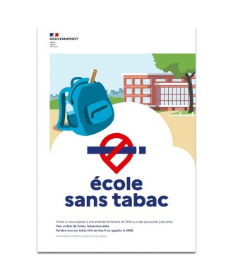 Panneau PP non adh. Ecole sans tabacA4FR