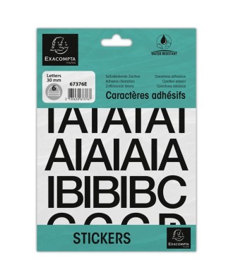 Pochette lettres adhésives (30 mm) noir