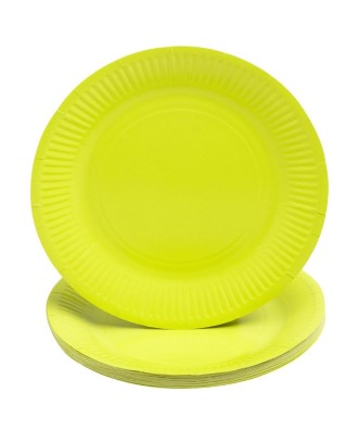 20 Assiettes carton rond Ø23cm Vert kiwi