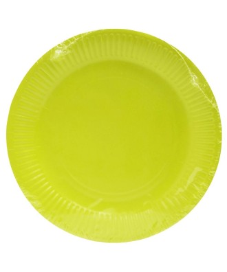 20 Assiettes carton rond Ø23cm Vert kiwi