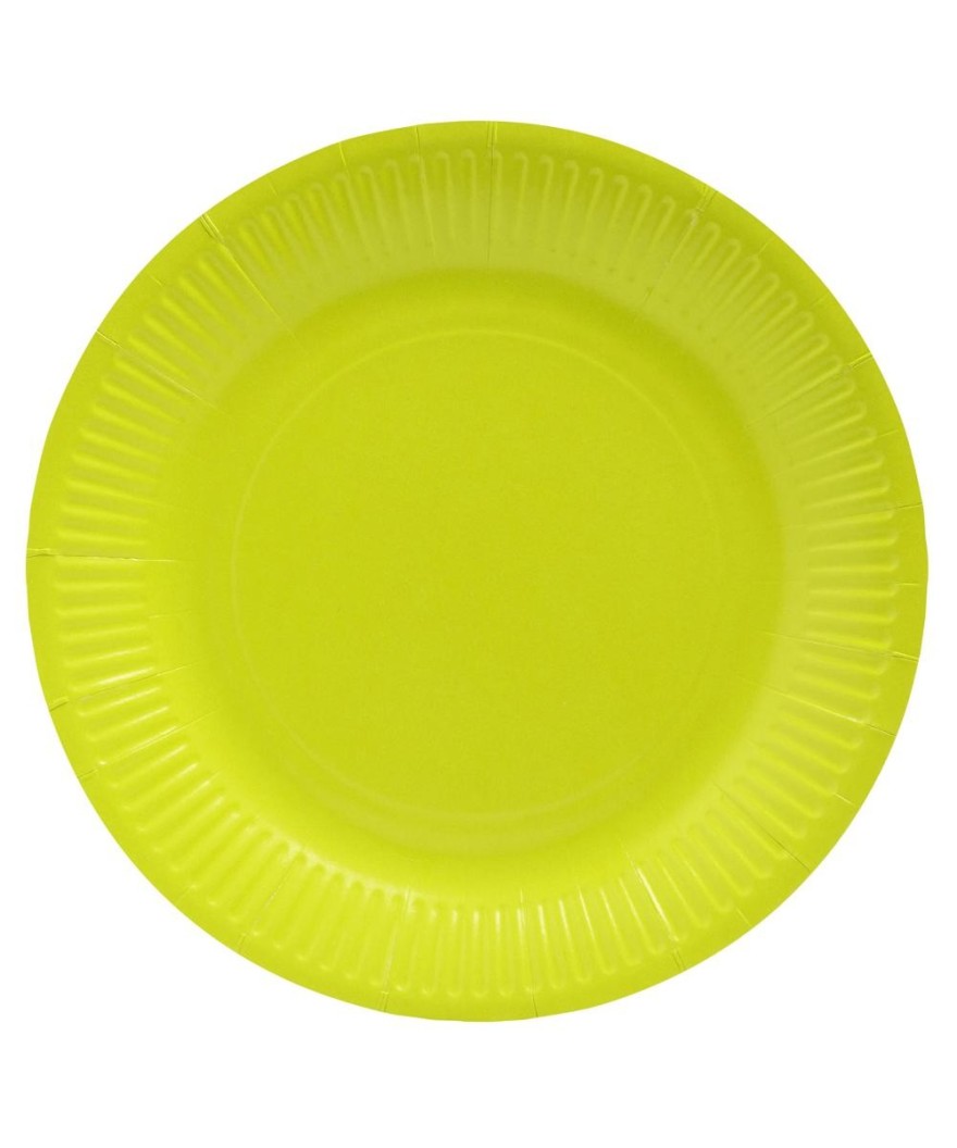 20 Assiettes carton rond Ø23cm Vert kiwi
