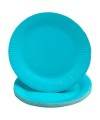 20 Assiettes carton rond Ø23cm Turquoise