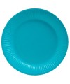 20 Assiettes carton rond Ø23cm Turquoise