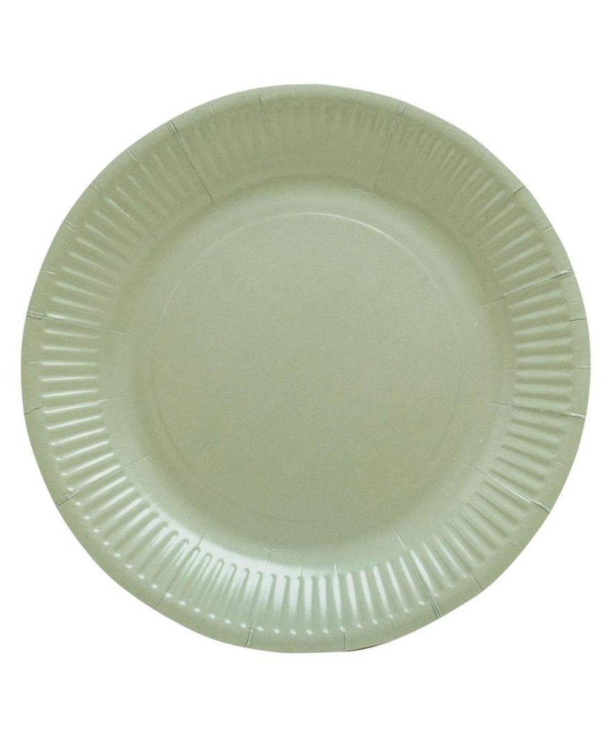 20 Assiettes, carton rond Ø 23 cm Vert O