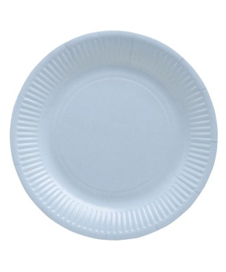 20 Assiettes, carton rond Ø 23 cm Bleu c