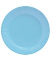20 Assiettes, carton rond Ø 23 cm Bleu c
