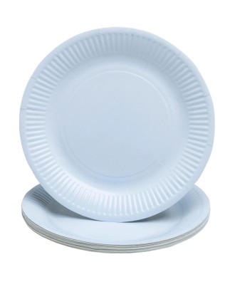 20 Assiettes, carton rond Ø 23 cm Bleu c