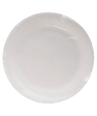 50 Assiettes, carton rond Ø 23 cm Blanc