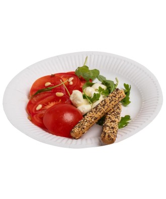 50 Assiettes, carton rond Ø 23 cm Blanc
