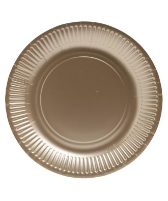 10 Assiettes, carton rond Ø23cm Or