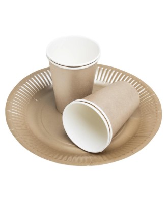 10 Assiettes, carton rond Ø23cm Or