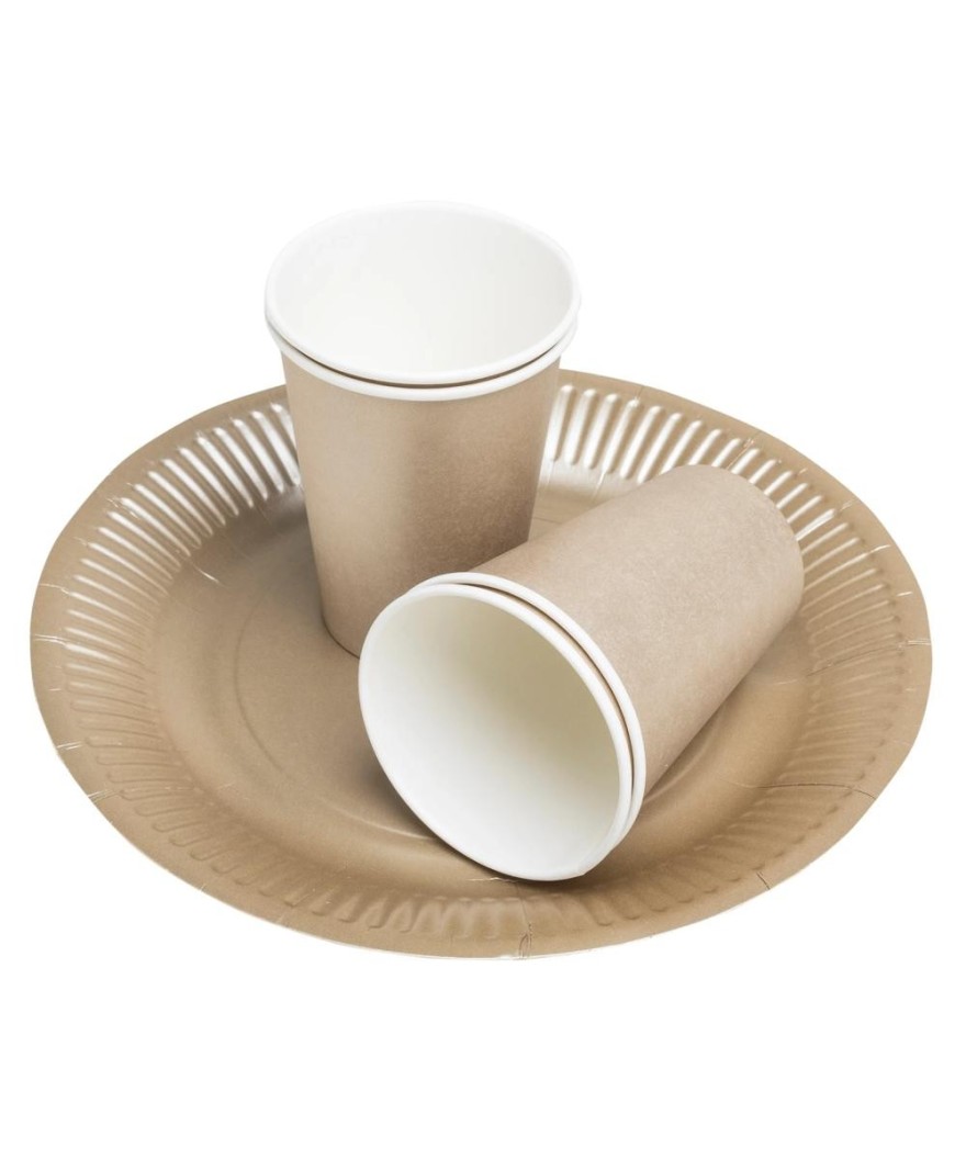 10 Assiettes, carton rond Ø23cm Or