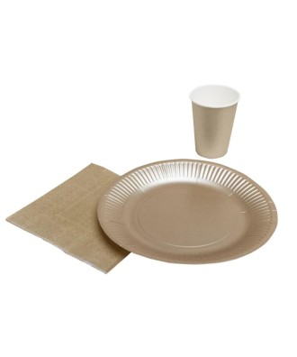 10 Assiettes, carton rond Ø23cm Or