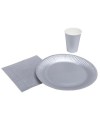 10 Assiettes carton rond Ø23 cm Argent