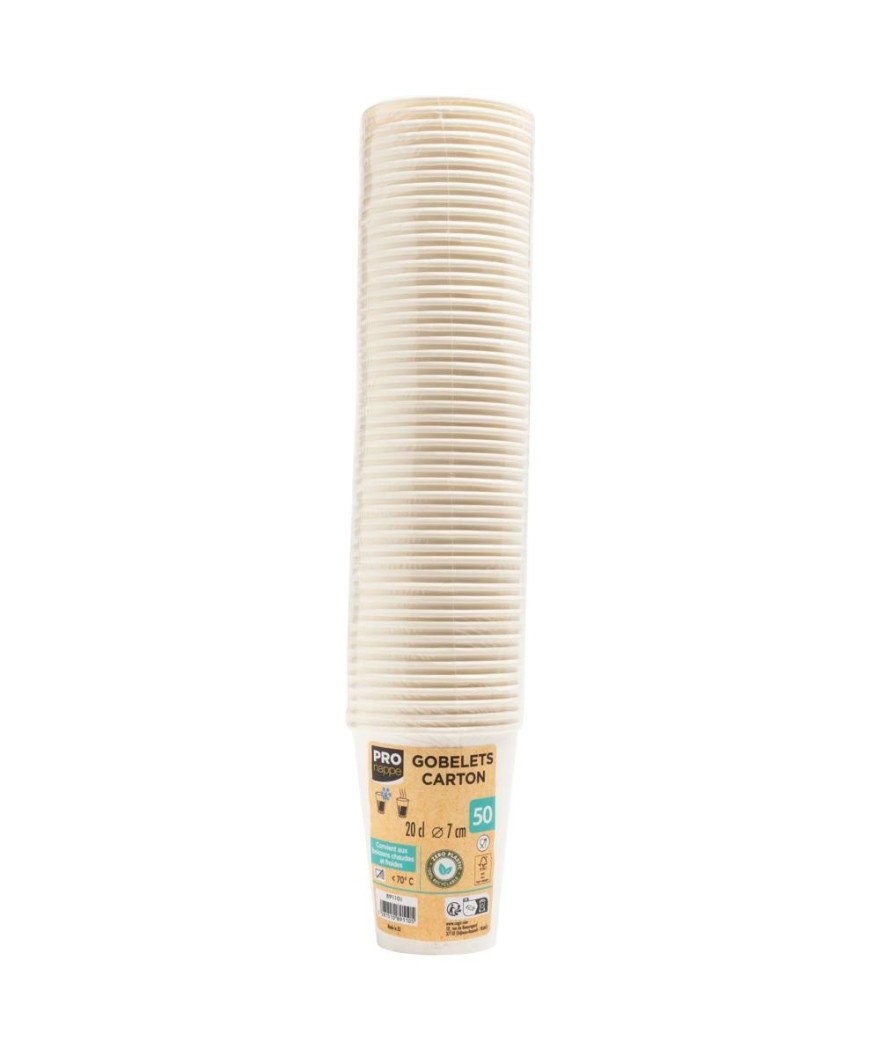 50 Gobelets carton 20cl Blanc
