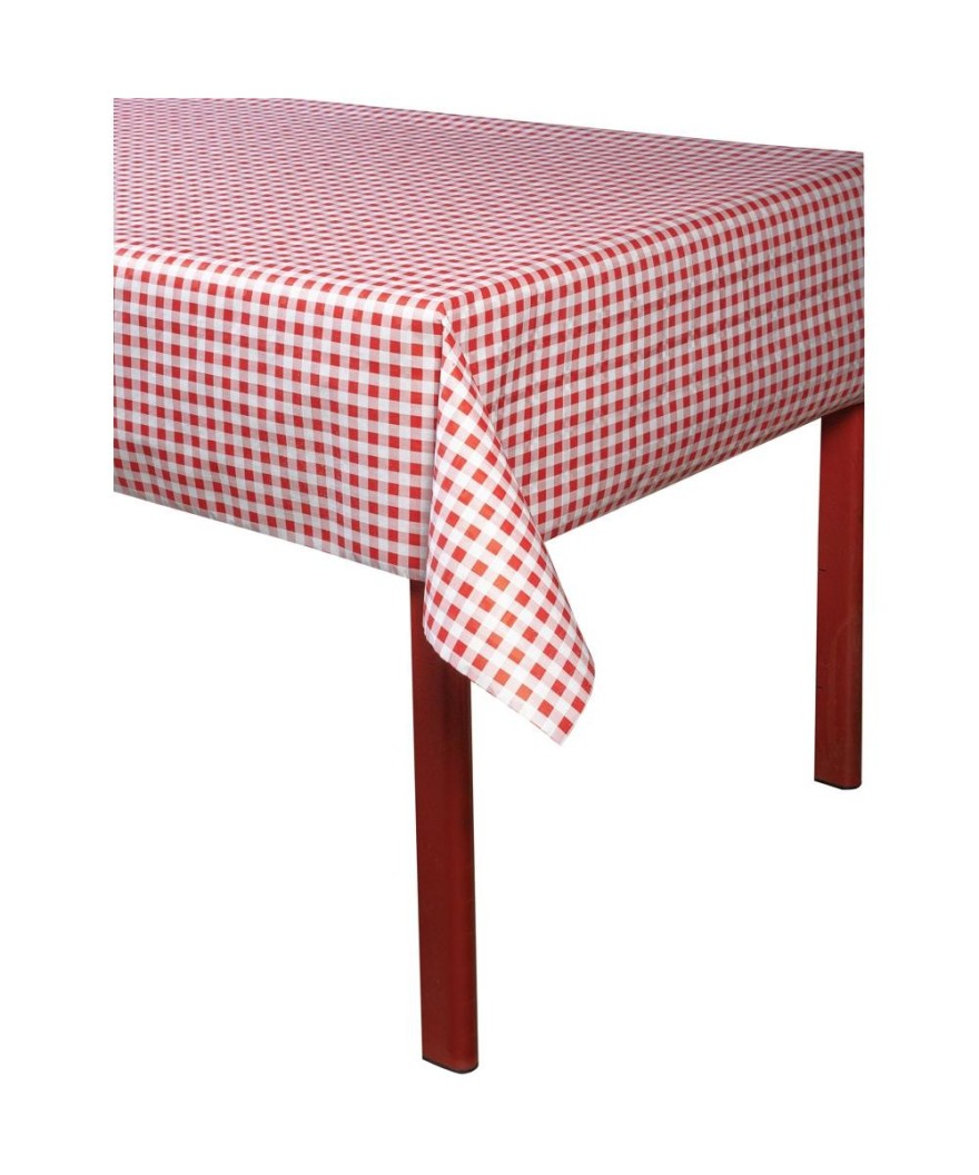 RL Nappe DAMASSE 1,18x10m Vichy Rouge