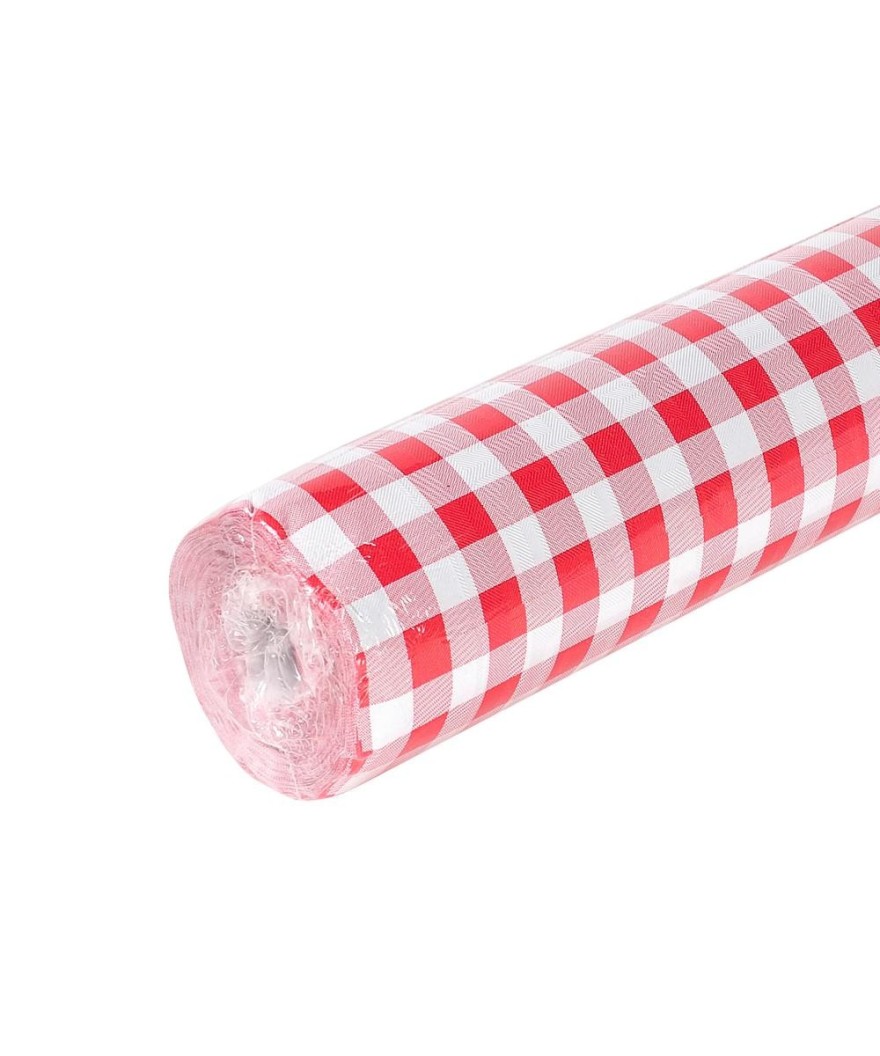 RL Nappe DAMASSE 1,18x25m Vichy Rouge
