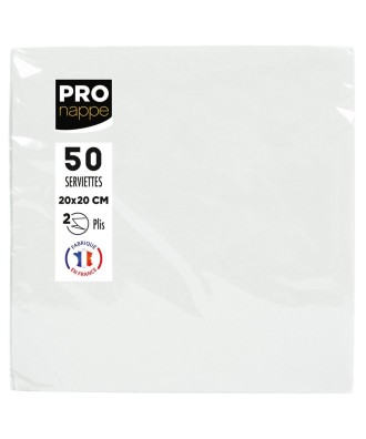 50Serviettes OUATE micro-gauf.20X20Blanc