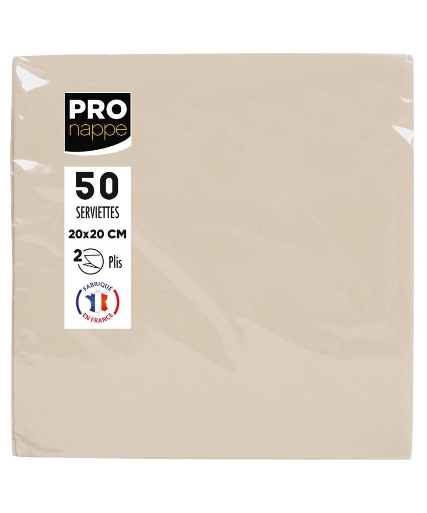 50 Serv.OUATE micro-gauf.20X20 Ivoire