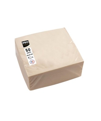 50 Serv.OUATE micro-gauf.20X20 Ivoire
