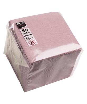50 Serviettes OUATE 20X20cm Vieux rose