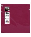 50Serv.OUATE microgaufré20X20Bordeaux