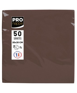 50Serv.OUATE micro-gaufré 20X20 Chocolat