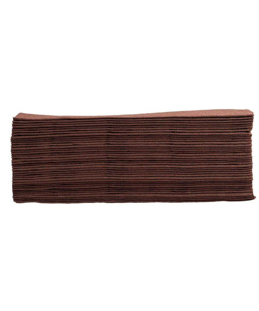 50Serv.OUATE micro-gaufré 20X20 Chocolat