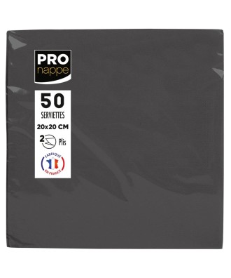 50 Serviettes OUATE micro-gauf.20X20Noir