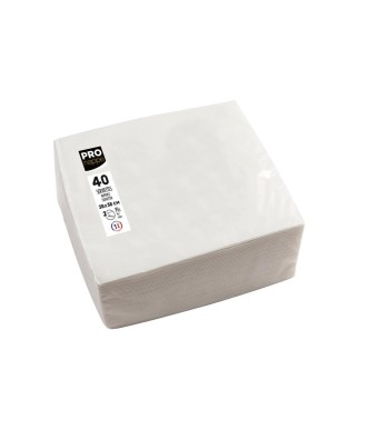 40Serviettes OUATE micro-gauf.38X38Blanc