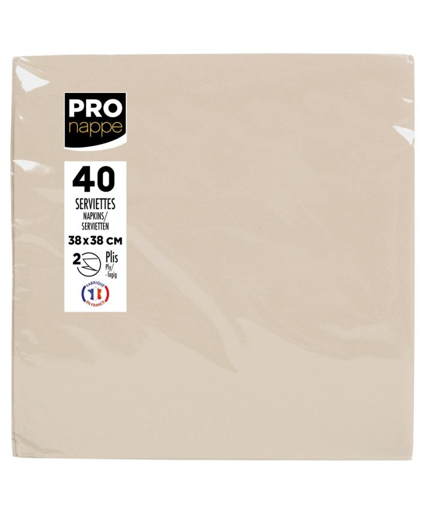 40 Serv. OUATE micro-gauf. 38X38 Ivoire