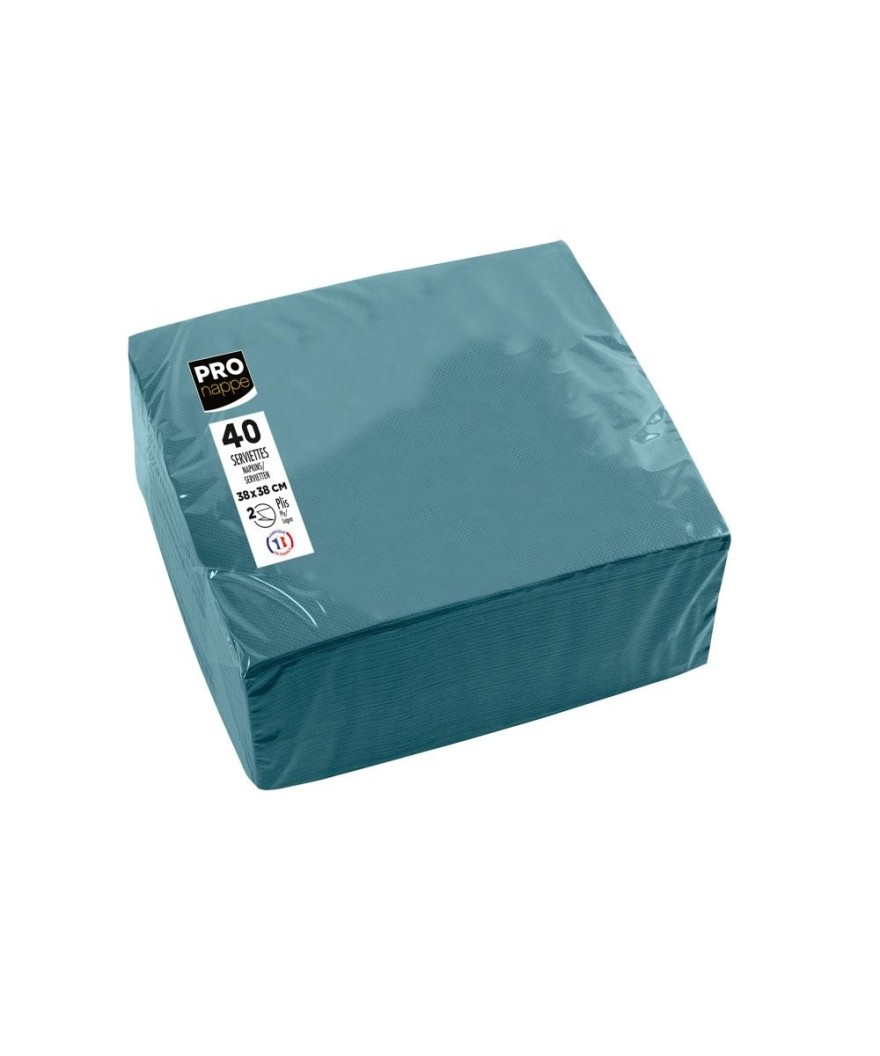 40 Serviettes OUATE38X38cmBleu Pacifique