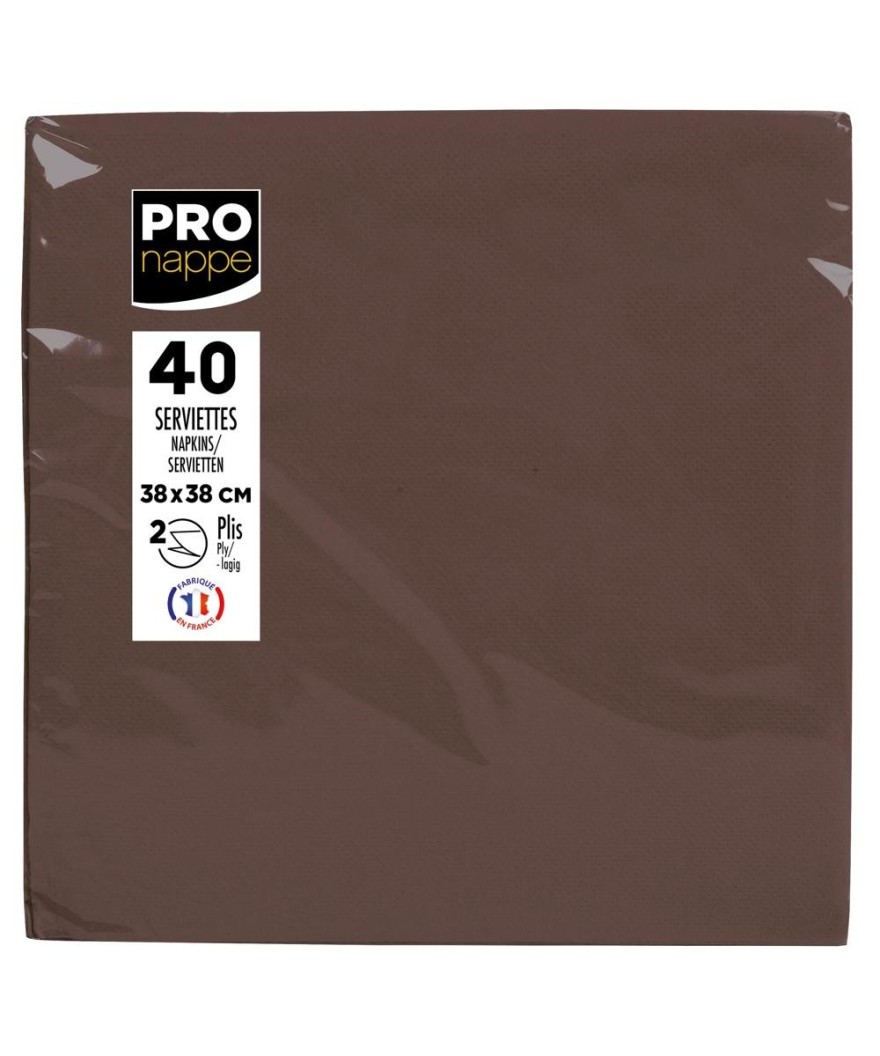 40Serviettes OUATEmicro-gaufré38X38Choc.