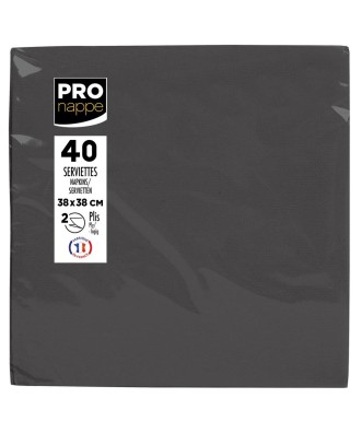 40 Serviettes OUATE micro-gauf.38X38Noir