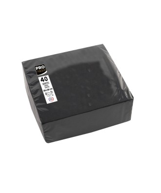 40 Serviettes OUATE micro-gauf.38X38Noir