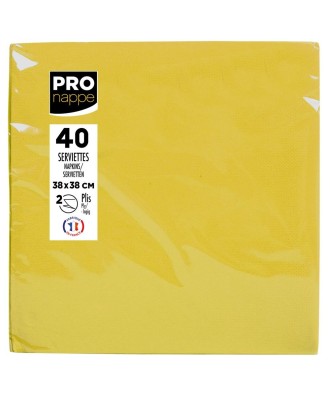 40Serviettes OUATE micro-gauf.38X38Jaune