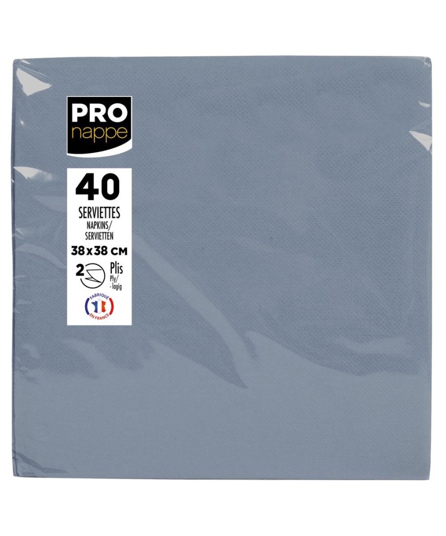 40 Serviettes OUATE micro-gauf38X38Gris