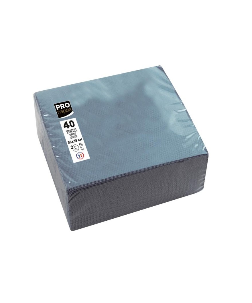 40 Serviettes OUATE micro-gauf38X38Gris