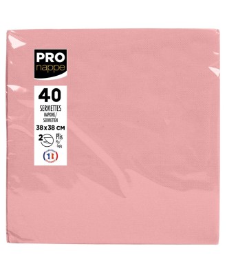 40Serv.OUATE micro-gauf.38X38Rose poudré